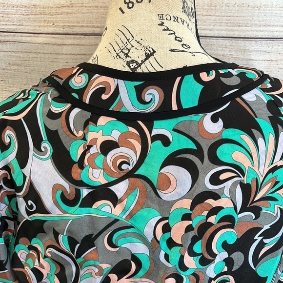 Nanette Lepore Silk Wrap Top Blouse NWT V-neck 3/4 Bell Sleeves Peplum Size 10 - Picture 7 of 13